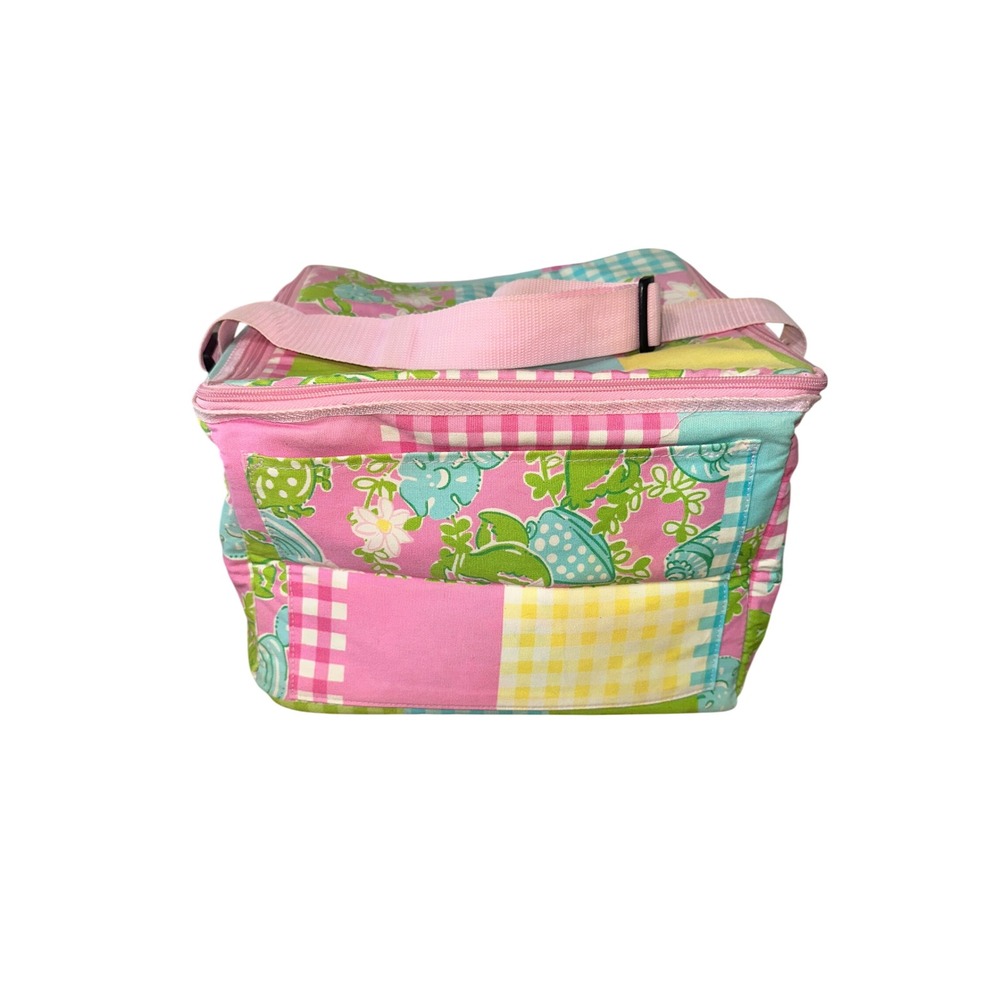 Lilly Pulitzer Insulated Patchwork Lunch Bag Pink Floral Gingham Cooler Tote